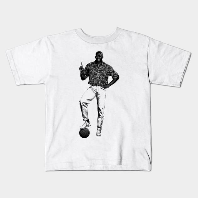 Larry Johnson || Vintage Pencil Drawing Kids T-Shirt by Zluenhurf